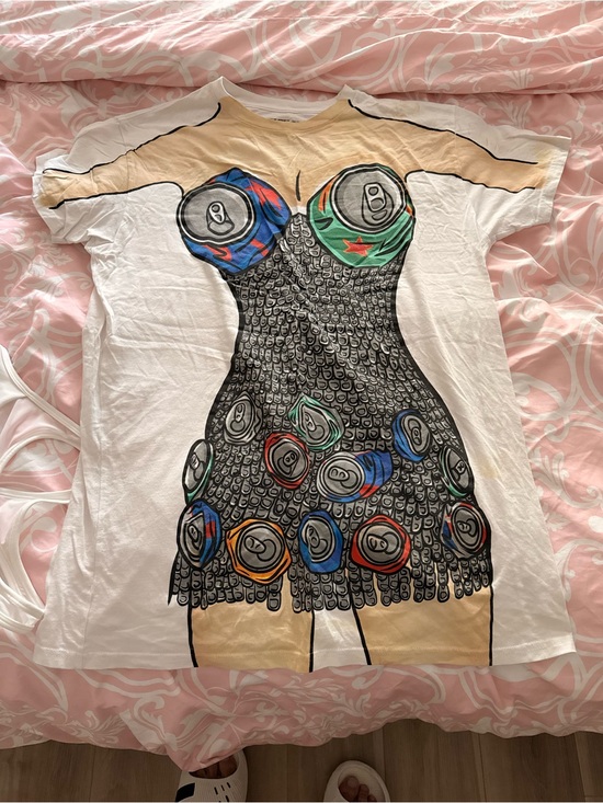 Katy Perry Collections Tops - Katy Perry Collections White Tee with Multicolor Soda Can Dress Print